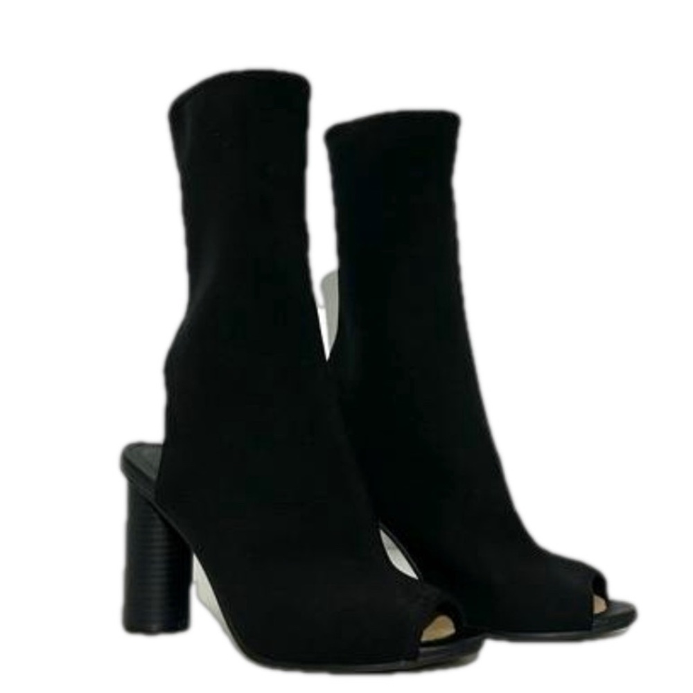 H&M Peep Toe and Peep Heel Black Sock Bootie